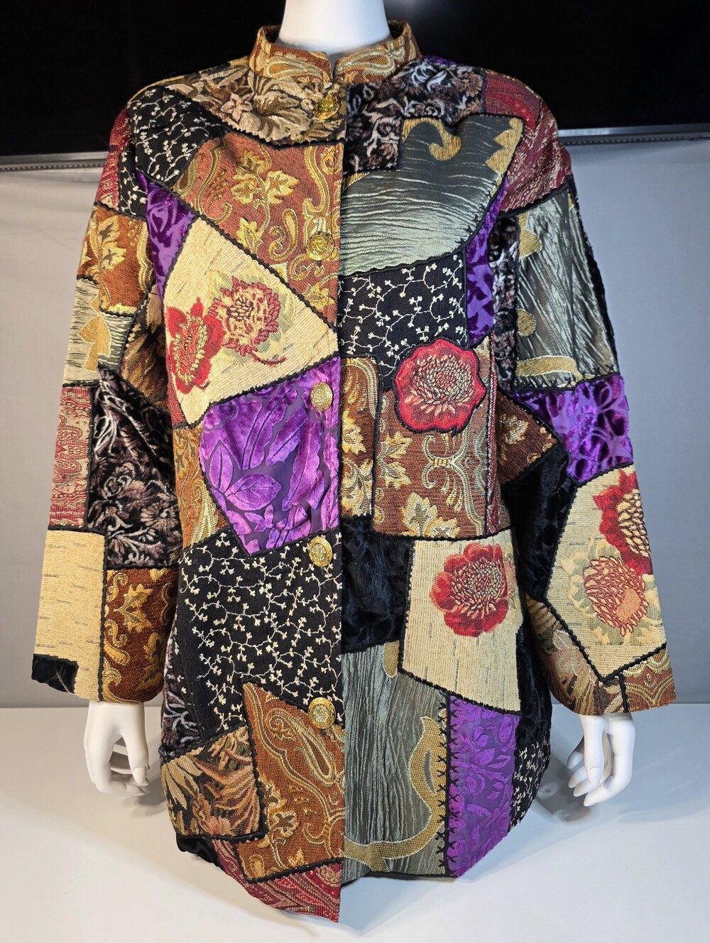 Vintage Alex Kim patchwork tapestry jacket Size XL